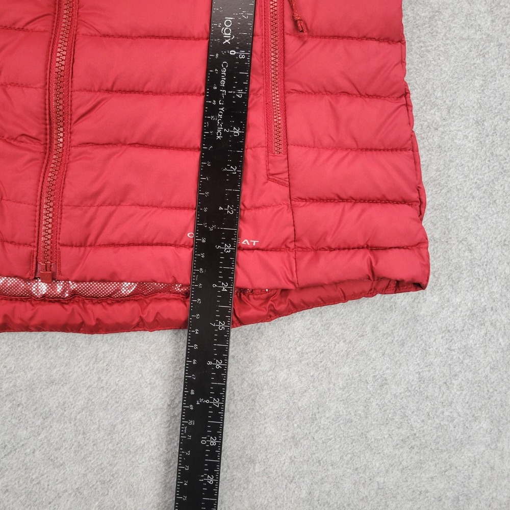 Columbia Omni-Heat Puffer Vest Women Medium Red Quilted Full Zip Fleece Neck - Picture 4 of 7
